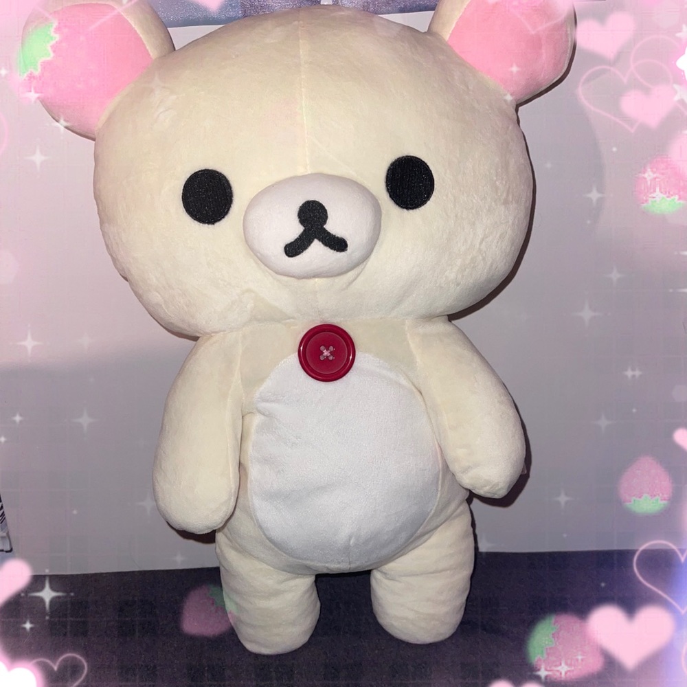 Sanrio Cream and Pink Stuffed Animal